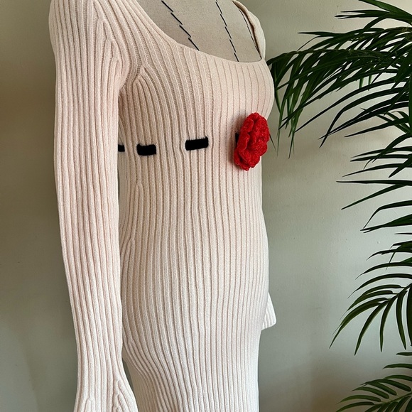 For Love And Lemons Cream Bodycon Sweater Dress with Slit | XS | NWOT - Picture 8 of 14